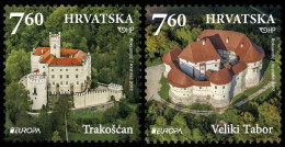 SALE!!! CROATIA CROACIA CROATIE KROATIEN 2017 EUROPA CASTLES 2 Stamps Set MNH ** - 2017