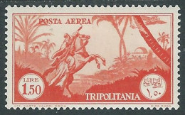 1931-32 TRIPOLITANIA POSTA AEREA SOGGETTI AFRICANI 1,50 LIRE MH * - RA29-3 - Tripolitaine