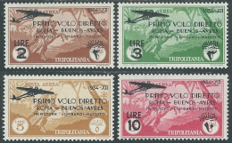 1934 TRIPOLITANIA POSTA AEREA VOLO ROMA BUENOS AYRES 4 VALORI MH * - RA31-6 - Tripolitaine