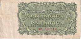 BILLETE DE CHECOSLOVAQUIA DE 5 KORUN DEL AÑO 1961  (BANKNOTE) - Tchécoslovaquie