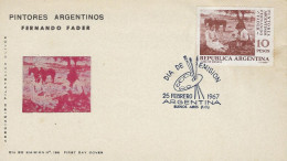 BUENOS AIRES 1967 Peintre Argentin Fernando Fader Peinture Art Pinceau Palette - FDC