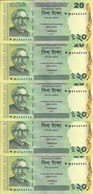 BANGLADESH 20 TAKA 2012 UNC P 55A ( 5 Billets ) - Bangladesch