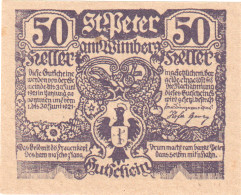 Autriche, St Peter, 50 Heller, Blason, 1921, 1920-06-30, SPL, Mehl:FS 926 - Oesterreich