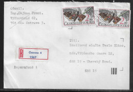 Czechoslovakia. Stamp Sc. 2648 On Registered Letter, Sent From Ostrava  19.01.89 For “Tesla” Uhersky Brod. - Lettres & Documents