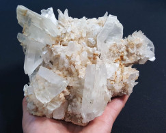 #X10 - Pezzo Storico Grandi Cristalli Di GESSO E Quarzo (Niccioleta, Italia) - Minerals