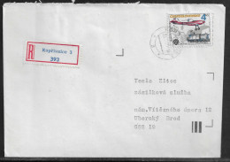 Czechoslovakia. Stamp Sc. 2594 On Registered Letter, Sent From Koprivnice  24.01.89 For “Tesla” Uhersky Brod. - Storia Postale