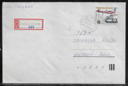 Czechoslovakia. Stamp Sc. 2594 On Registered Letter, Sent From Nedakonice  29.12.88 For “Tesla” Uhersky Brod. - Covers & Documents