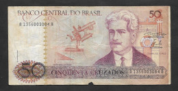 EL)1986 BRAZIL, 50 CRUZADOS BANKNOTE, OSWALDO CRUZ, CON REVERSO, VF - Oblitérés