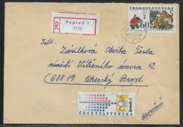 Czechoslovakia. Stamps Sc. 2154, 2131 On Registered Letter, Sent From Poprad On 29.08.78 For “Tesla” Uhersky Brod. - Brieven En Documenten