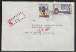 Czechoslovakia. Stamps Sc. 2167, 2062 On Registered Letter, Sent From Bramdys And Labemon 20.06.78 For “Tesla” Uhersky B - Brieven En Documenten