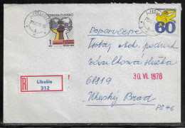 Czechoslovakia. Stamps Sc. 2167, 1972 On Registered Letter, Sent From Libusin 29.06.78 For “Tesla” Uhersky Brod. - Brieven En Documenten