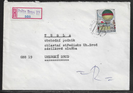 Czechoslovakia. Stamp Sc. C91 On Registered Letter, Sent From Brno 4.09.78 For “Tesla” Uhersky Brod. - Brieven En Documenten