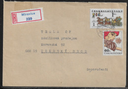 Czechoslovakia. Stamps Sc. 2095, 1735 On Registered Letter, Sent From Mirovice 7.08.78 For “Tesla” Uhersky Brod. - Brieven En Documenten