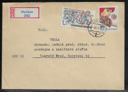 Czechoslovakia. Stamps Sc. 2095, 2157 On Registered Letter, Sent From Husinec 7.06.78 For “Tesla” Uhersky Brod. - Brieven En Documenten