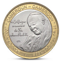 CAMEROUN CAMEROON 4500 CFA UNUSUAL POPE JEAN PAUL II BIMETAL BI-METALLIC 2007 UNC - Camerun