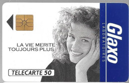 CARTE-PUCE-PRIVEE-PUBLIC-50U-EN182a-GemA-09/91-GLAXO LABO-R°Laqué--V°B18080-Utilisé-TBE/RARE - 50 Unidades