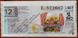 Billet De Loterie Nationale Belgique 1988 12e Tranche Du Théâtre - 23-3-1988 - Biglietti Della Lotteria