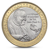 TCHAD - CHAD 4500 CFA UNUSUAL POPE JEAN PAUL II CAR AUTO BIMETAL BI-METALLIC 2007 UNC - Chad