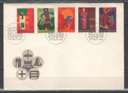 Liechtenstein 1968 - Santi Patroni 5 V. Fdc - Storia Postale