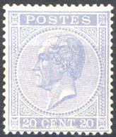 [* SUP] N° 18Aa, 20c Bleu Ciel - Légère Trace - Cote: 1050€ - 1865-1866 Profiel Links