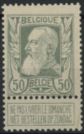 [** SUP] N° 78b, 50c Gris Verdâtre Sur Papier Mince Jaunâtre - Fraîcheur Postale - Cote: 695€ - 1905 Thick Beard