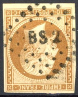 [O SUP] N° 13A, Belles Marges - TB Obl Centrale Ambulant 'BS2' - 1853-1860 Napoleon III