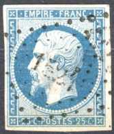 [O SUP] N° 15, 25c Bleu Avec Grandes Marges - Signé R. Page - Cote: 290€ - 1853-1860 Napoléon III