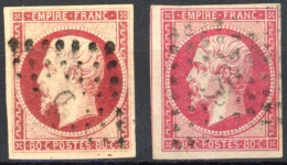 [O SUP] N° 17A/17B, Les 2 Nuances - Timbres Bien Margés - Cote: 135€ - 1853-1860 Napoléon III.