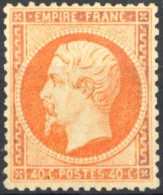[* SUP] N° 23, 40c Orange, Bon Centrage, Légère Trace - Signé Calves. LUXE - Cote: 3100€ - 1862 Napoléon III.