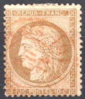 [O SUP] N° 54, Superbe Obl Rouge Des Imprimés - Cote: 25€ - 1871-1875 Ceres