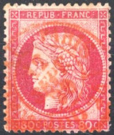[O SUP] N° 57, Superbe Obl Rouge Des Imprimés - Cote: 60€ - 1871-1875 Ceres