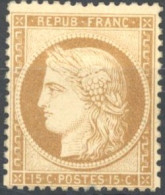 [* SUP] N° 59, 15c Bistre, Légère Trace - Très Frais - Cote: 725€ - 1871-1875 Ceres