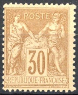 [* SUP] N° 80, 30c Brun-jaune (II), Légère Trace - Très Frais - Cote: 120€ - 1876-1898 Sage (Type II)