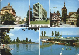 12314218 Arbon  TG Strassenpartie Kirche Hochhaus Uferpromenade Bodensee Hafen  - Autres & Non Classés