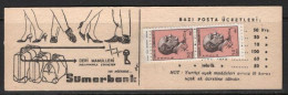 1967 TURKEY ATATURK REGULAR ISSUE STAMPS 2x50k BOOKLET MNH ** - Carnets