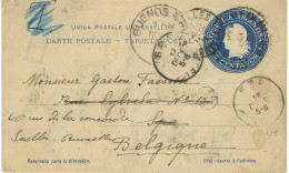 BUENOS AIRES 1901 Entier 6 Centavos Pour Spa En Belgique Réexpédié à Bruxelles - Ganzsachen