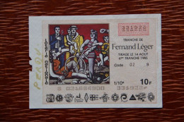 BILLET DE LOTERIE : Tranche De Fernand LEGER DU 14 AOUT 1985 - Billetes De Lotería