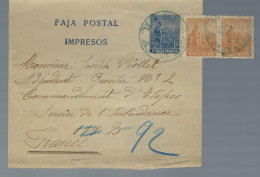 Devant De Bande Journaux 1cent + 2 Timbres à 1cent Oblitration Buenos AIres 1915 Pour La France Adressée à Un Militaire - Postal Stationery