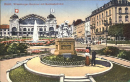 12055478 Basel BS Strassburger Denkmal Mit Bundesbahnhof Basel BS - Sonstige & Ohne Zuordnung