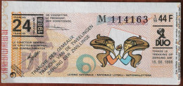 Billet De Loterie Nationale Belgique 1988 24e Tranche Des Gémeaux - 15-6-1988 - Biglietti Della Lotteria