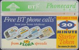 UK Bta 101 Flora Spreads - Free BT Phone Calls - 20 Units - 547G - BT Emissions Publicitaires