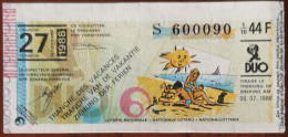 Billet De Loterie Nationale Belgique 1988 27e Tranche Des Vacances - 6-7-1988 - Billetes De Lotería
