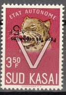 Sud Kasai - 22A - Léopards - Surcharge Renversée -  "Pour Les Orphelins" - 1961 - MNH - Sud Kasai