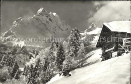 12019808 Braunwald GL Berghuette Winterpanorama Mit Ortstock Und Hoher Turm Brau - Altri & Non Classificati