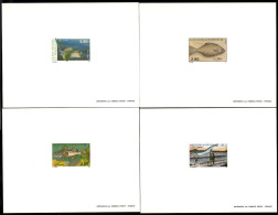 ST. PIERRE & MIQUELON(1993) Various Fish. Set Of 4 Deluxe Sheets. Scott No 592. - Ongetande, Proeven & Plaatfouten