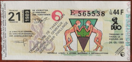 Billet De Loterie Nationale Belgique 1989 21e Tranche Des Gémeaux - 24-5-1989 - Billetes De Lotería