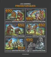 Centrafrica 2023, Prehistoric Men, 6val In BF - Vor- Und Frühgeschichte