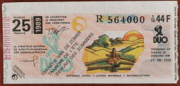 Billet De Loterie Nationale Belgique 1989 25e Tranche De L'Eté - 21-6-1989 - Billetes De Lotería