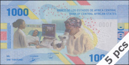 DWN - CENTRAL AFRICAN STATES 701 - 1000 1.000 Francs 2020 (2022) UNC - DEALERS LOT X 5 - Various Prefixes - États D'Afrique Centrale