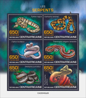 Centrafrica 2023, Animals, Snakes, 6val In BF - Snakes